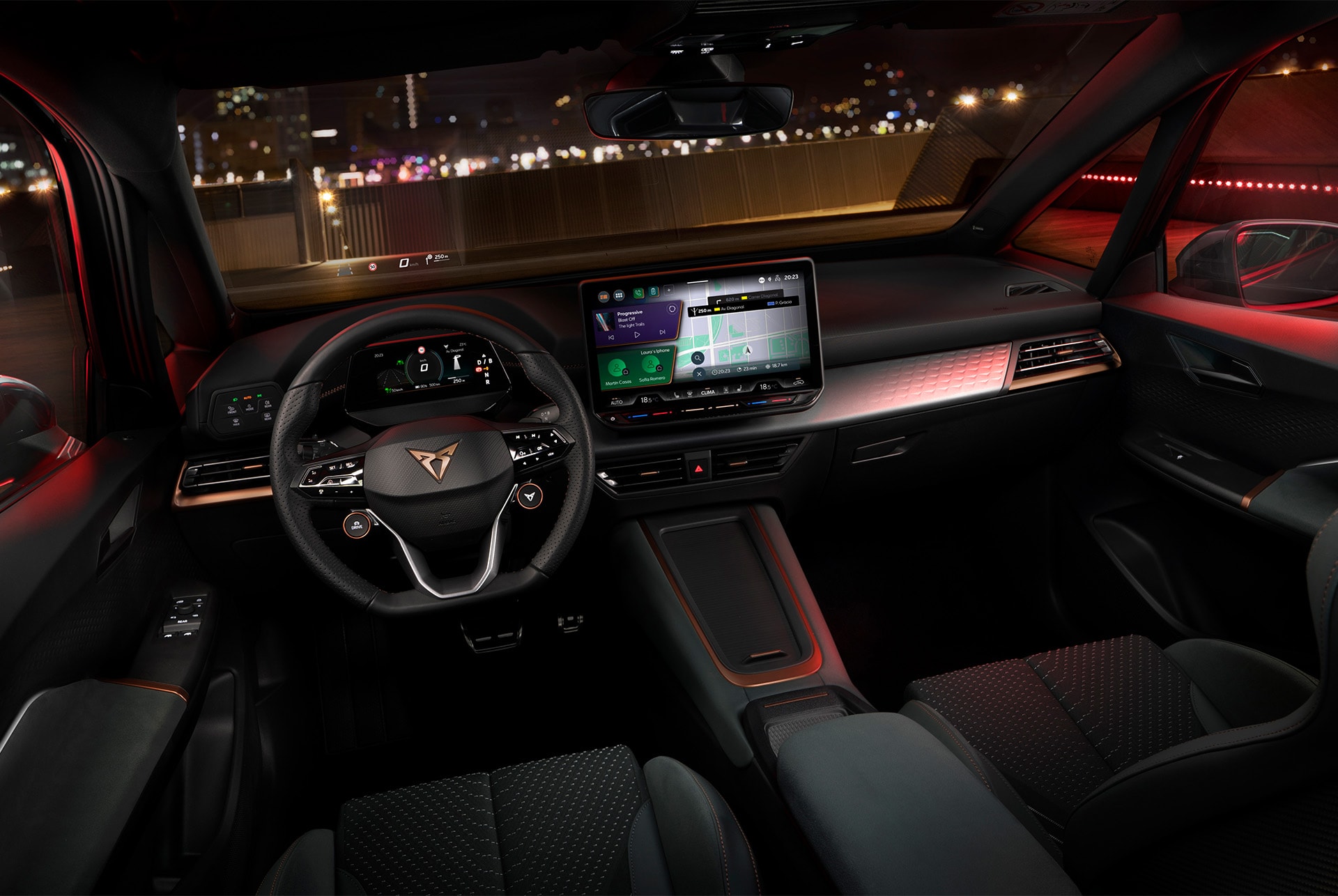 Uuden CUPRA Born 2024:n ohjauspyörän muotoilu