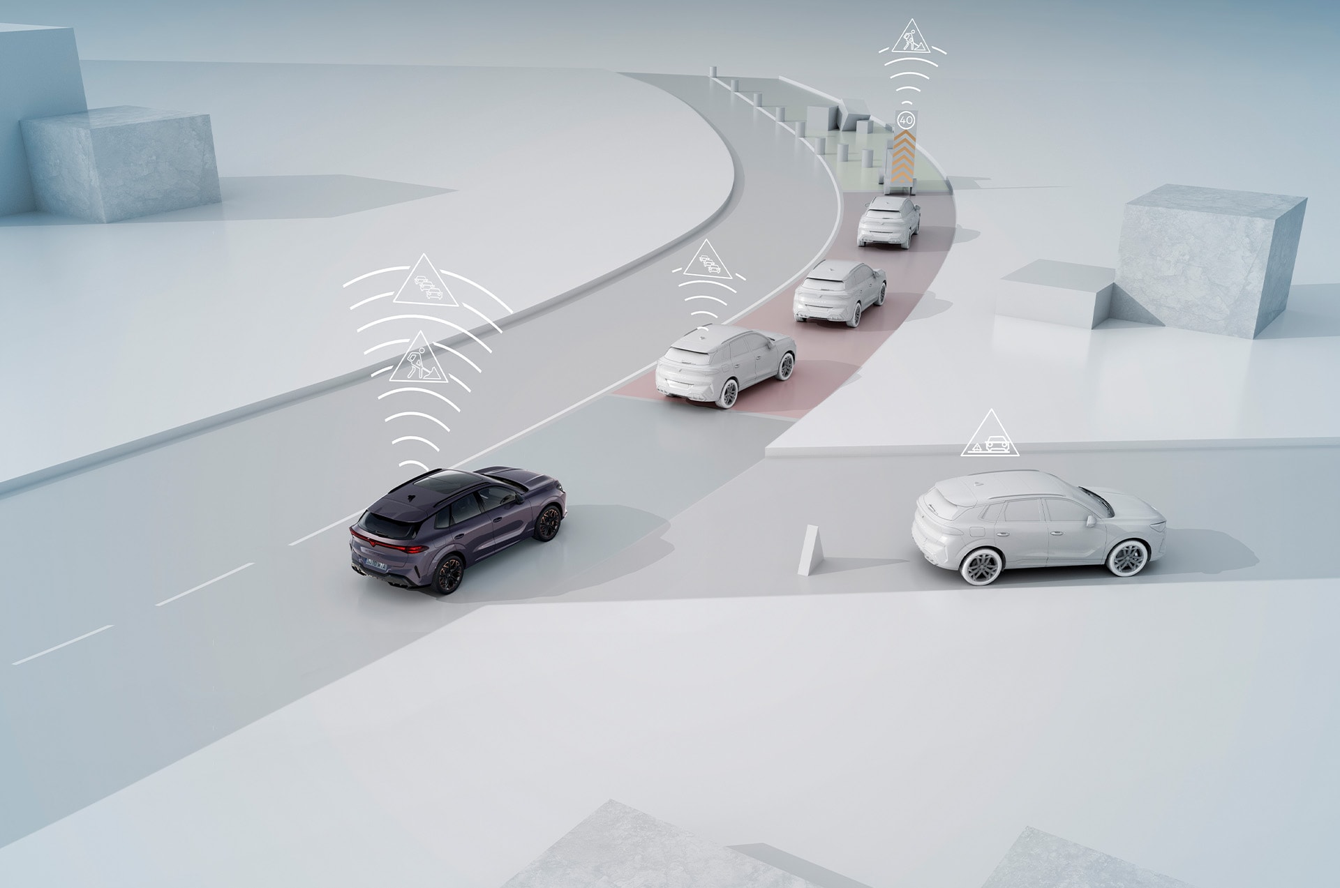 CUPRA Terramarissa on käytössä CAR2X-tekniikka, joka parantaa liikenneturvallisuutta.